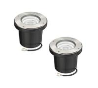 ledscom.de 2 pièces lampe de sol encastrée BOFU pour l'extérieur orientable inox rond IP67 150mm Ø incl. lampe LED (blanc, 5,3W, 504lm, 44°)