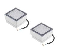 ledscom.de 2 pièces LED pavé encastré de sol CUS pour l'extérieur, IP67, carré, 10 x 10cm, bleu