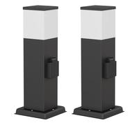 ledscom.de 2 pièces Lumière de chemin/Borne d'éclairage POLLY pour l'extérieur, IP44, 35 cm, noir, 1x G9 max. 10W, prise de courant