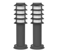 ledscom.de 2 pièces Lumière de chemin/Borne d'éclairage PORU pour l'extérieur, IP44, grille, 39 cm, anthracite, 1x E27 max. 40W