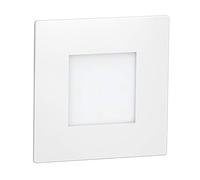 ledscom.de 2 pièces Lumière d'escalier LED/lampe murale encastrée FEX pour l'intérieur et l'extérieur, rectangulaire, blanc, 85 x 85mm, bleu