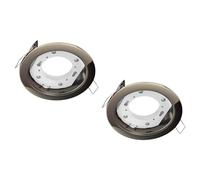 ledscom.de 2 pièces plafonnier encastré ZOBE, chrome-noir brillant, rond, 107mm Ø, 1x GX53 max. 25W