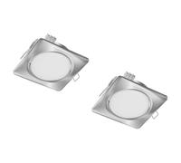 ledscom.de 2 pièces plafonnier encastré ZOBE II, inox mat, carré, 11 x 11cm, 1038lm, blanc chaud