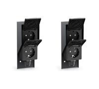 ledscom.de 2 pièces prise extérieure/humide PIWI, en saillie, IP44, 2x Schuko, 16A/230V, inox, plastique, anthracite, verticale