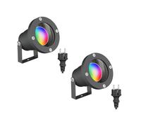 ledscom.de 2 pièces Projecteur de jardin LED DUK anthracite pour l'extérieur, IP65, incl. smart Home RGBW GU10 lampe LED (5,5W, 473lm)
