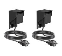 ledscom.de 2 prises apparentes PIWI pour l'extérieur avec câble de 2 m, IP44, simple, noir