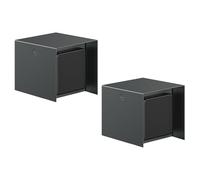 ledscom.de 2 prises extérieures simples STEDDA, IP44, acier inoxydable anthracite, prises pour le jardin, la terrasse et l'extérieur