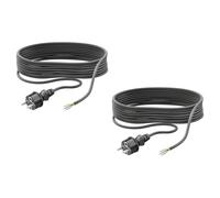 ledscom.de 2 prises Schuko de type F avec câble extérieur, 5 m, noir, 3 x 0,75 mm².