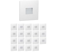 ledscom.de 20 pièces LED lumière d'escalier/lampe murale encastrée FOW pour l'intérieur et l'extérieur, downlight, carré, 85 x 85mm, blanc chaud