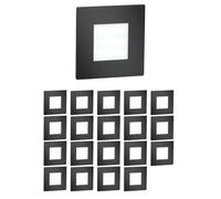 ledscom.de 20 pièces Lumière d'escalier LED/lampe murale encastrée FEX pour l'intérieur et l'extérieur, carrée, noire, 85 x 85mm, blanc froid