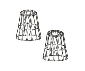 ledscom.de 2x abat-jour cage, chromé-noir, 135mm Ø
