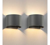 ledscom.de 2x Applique RUNEL pour l'extérieur, IP65, up/downlight, anthracite mat, ronde, 1x G9 max. 10W
