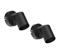 ledscom.de 2x Applique WAIKA, interrupteur, noir mat, ronde, 1x GU10 max. 60W