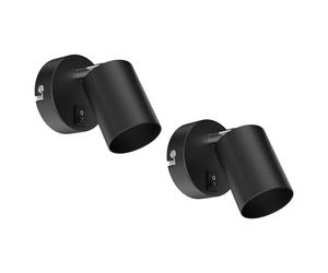ledscom.de 2x Applique WAIKA, interrupteur, noir mat, ronde, 1x GU10 max. 60W