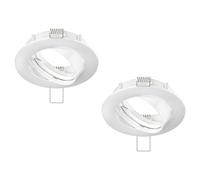 ledscom.de 2x cadre d'encastrement au plafond CIRC, rond, pivotant, blanc brillant