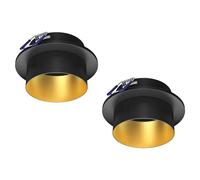 ledscom.de 2x cadre d'encastrement au plafond KRON, rond, noir/or mat