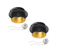 ledscom.de 2x cadre d'encastrement au plafond KRON, rond, noir/or mat (GU10/MR16/GU5,3/50mm) in ouille GU10