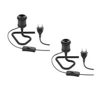 ledscom.de 2x lampe de table RETRA, interrupteur, noir, 1x E27 max. 60W