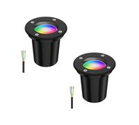 ledscom.de 2x lampe encastrée dans le sol BOLI pour l'extérieur, IP67, noir, rond, 108mm Ø incl. lampe LED RGB, smart 473lm