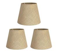 ledscom.de 3 abat-jours, lin, jute, chanvre, textile, tissu, beige naturel, 200 mm de diamètre