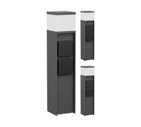 ledscom.de 3 bornes lumineuses PODEL pour l'extérieur, 39 cm, anthracite, 2 prises, ampoule G9 incluse, 501 lm, blanc chaud