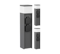 ledscom.de 3 bornes lumineuses PODEL pour l'extérieur, 39 cm, anthracite, 2 prises, ampoule G9 incluse, 596 lm, blanc