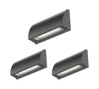 ledscom.de 3 pièces Applique murale LED/éclairage d'escalier SEGIN pour l'extérieur, IP54, plat, downlight, anthracite mat, carré, 3,8 W, 265lm, blanc chaud