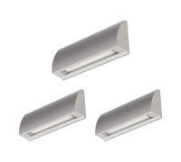 ledscom.de 3 pièces Applique murale LED/éclairage d'escalier SEGIN pour l'extérieur, IP54, plat, downlight, gris mat, carré, 6,3 W, 630lm, blanc froid