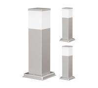 ledscom.de 3 pièces Borne d'éclairage POLLY pour l'extérieur, 35cm, chrome, ampoule G9 incluse, 596lm, blanc