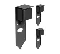 ledscom.de 3 pièces Colonne de Prises de Courant de Jardin PIWI avec Piquet de Terre pour l'extérieur, IP44, 1 Fois, Acier Inoxydable, Anthracite, carré, 24 cm