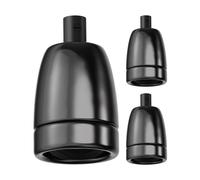ledscom.de 3 pièces Douille E27, porcelaine, noir, 230V AC, max. 300W