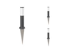 ledscom.de 3 pièces Lumière de chemin/Borne d'éclairage/Lampe de jardin PORU avec piquet de terre pour l'extérieur, IP44, 39cm, anthracite, 1 x E27 max. 60W