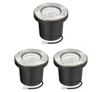 ledscom.de 3 pièces luminaire encastré au sol BOFU pour l'extérieur orientable acier inoxydable rond IP67 150mm Ø incl. lampe LED (blanc, 5,3W, 504lm, 50°)
