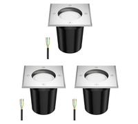 ledscom.de 3 pièces luminaire encastré de sol RELI pour l'extérieur inox carré IP67 incl. lampe LED 4,914W 340 450lm blanc chaud
