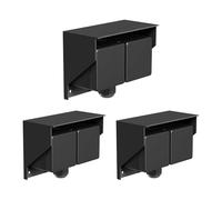 ledscom.de 3 pièces prise extérieure/humide PIWI, en saillie, IP44, 2x Schuko, 16A/230V, acier inoxydable, plastique, noir, horizontal
