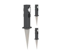 ledscom.de 3 Prises de Jardin Colonne Polly avec Piquet de Terre pour l'extérieur, IP44, 3-Fois avec minuterie/Horloge, Anthracite, carré, 38cm
