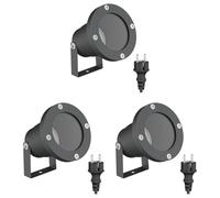 ledscom.de 3 projecteurs de jardin DUK pour l'extérieur, IP65, prise, anthracite, 1 douille GU10 max. 15 W