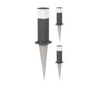 ledscom.de 3x Borne d'éclairage POLLY avec piquet de terre pour l'extérieur, 35cm, anthracite, ampoule G9 incluse, 501lm, blanc chaud