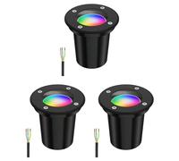 ledscom.de 3x lampe encastrée dans le sol BOLI pour l'extérieur, IP67, noir, rond, 108mm Ø incl. lampe LED RGB, smart 473lm