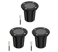 ledscom.de 3x lampes encastrées dans le sol BOLI pour l'extérieur, IP67, noir, rond, 108mm Ø, 1x GU10 max. 15W, givré