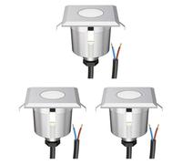 ledscom.de 3x LED encastrés de sol AGENA pour l'extérieur, IP65, inox, carré, 6 x 6cm, blanc froid