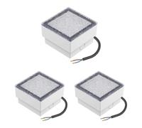 ledscom.de 3x LED encastrés de sol pavé CUS pour l'extérieur, IP67, carré, 10 x 10cm, blanc chaud