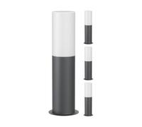 ledscom.de 4 lampes d'allée/bornes lumineuses GROPO pour l'extérieur avec diffuseur en verre véritable haut de gamme - résistantes aux UV, ne jaunissent pas, IP44, 41 cm, anthracite, 1 x E27
