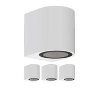 ledscom.de 4 pièces Applique ALSE pour l'extérieur, IP54, Downlight, blanc mat, ronde, 1x GU10 max. 35W