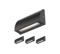 ledscom.de 4 pièces Applique murale LED/éclairage d'escalier SEGIN pour l'extérieur, IP54, plat, downlight, noir mat, carré, 3,6 W, 278lm, blanc froid