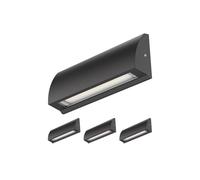 ledscom.de 4 pièces Applique murale LED/éclairage d'escalier SEGIN pour l'extérieur, IP54, plat, downlight, noir mat, carré, 6,2 W, 566lm, blanc chaud