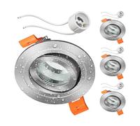 ledscom.de 4 pièces cadre d'encastrement au plafond ERID pour salle de bain, pièce humide, salle de bain, IP44, rond, orientable, aluminium mat, douille GU10 incluse