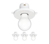 ledscom.de 4 pièces de plafonnier encastré en porcelaine TELA, blanc, lampe E27 incluse efficacité énergétique A, givré, (blanc chaud, 4 W, 935lm)