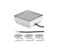 ledscom.de 4 pièces LED pavé encastré de sol CUS pour l'extérieur, IP67, carré, 15 x 15cm, blanc froid