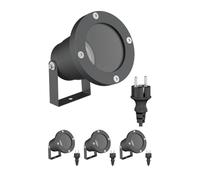 ledscom.de 4 projecteurs de jardin DUK pour l'extérieur, IP65, prise, anthracite, 1 douille GU10 max. 15 W